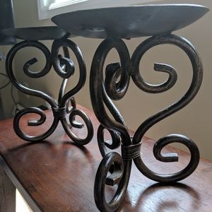 Wrought iron candle holders